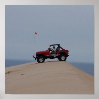 Jeep at the Dunes Poster print