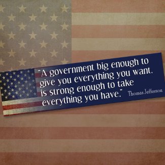 Jefferson: Beware of big government bumpersticker