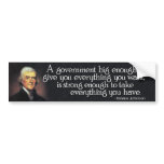 Jefferson: Beware of Big Government Bumper Sticker