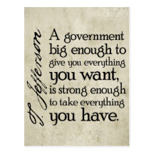 Jefferson: Beware of Big Government Post Cards