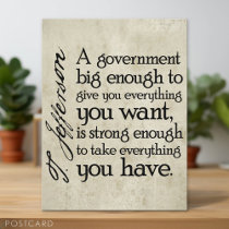 Jefferson: Beware of Big Government Post Cards