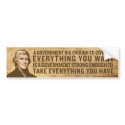 Jefferson Big Government Bumper Sticker bumper stickers