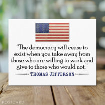 Jefferson: Cease to Exist Quotation postcards by My2Cents Jefferson: Cease to Exist Quotation postcards