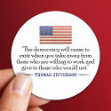 Jefferson: Cease to Exist Quotation stickers