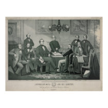 Jefferson Davis and cabinet in Richmond Capitol Poster
