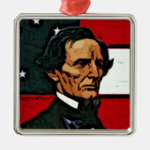 Jefferson Davis, President of the Confederacy Christmas Tree Ornaments