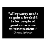 Jefferson: Do not remain silent Postcard
