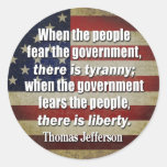 Jefferson: Libertad contra tiranía Pegatinas
