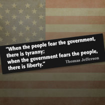 Jefferson: Liberty vs. Tyranny bumper stickers