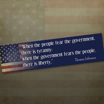 Jefferson: Liberty vs. Tyranny Bumper Stickers by My2Cents