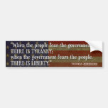 Jefferson: Liberty vs. Tyranny Bumper Stickers