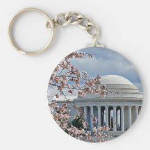Jefferson Memorial - Cherry Blossoms Keychains