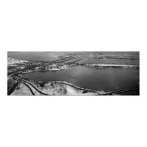 Jefferson Memorial Panoramic B&W posters