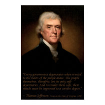 Jefferson on Government and Education Poster posters