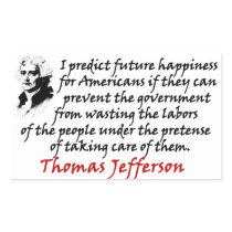 Jefferson: Prevent The Government Rectangle Stickers