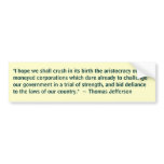 Jefferson Quote bumpersticker bumper stickers