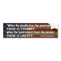 Jefferson Quote: Liberty vs. Tyranny bumper stickers