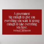Jefferson Quote on Big Government Print