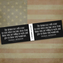 Jefferson Quote on Democracy - BOGO Bumper Stickers
