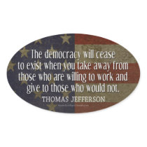 Jefferson Quote on Democracy stickers