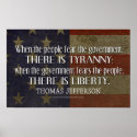 Jefferson Quote On Liberty and Tyranny posters