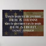 Jefferson Quote On Liberty and Tyranny Print