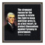 Jefferson: Right to bear arms Poster