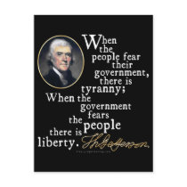 Jefferson Tyranny-Liberty Quote postcards by rightleaning Jefferson Tyranny-Liberty Quote postcards
