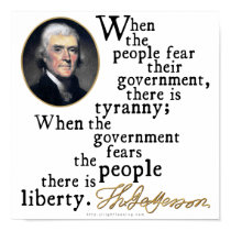 Jefferson Tyranny-Liberty Quote posters