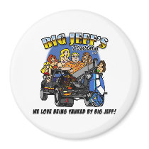 jeff's towing round magnet