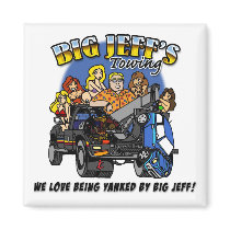 jeff's towing square magnet
