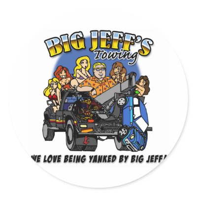 jeff's towing sticker by alimagik