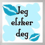 Jeg elsker deg - Norwegian - I love Poster