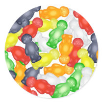Jelly Babies Round Sticker