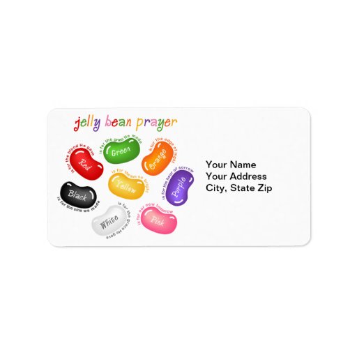 Jelly Bean Prayer Label Zazzle