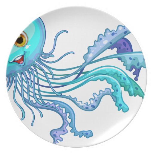 Jelly fish dinner plate Zazzle