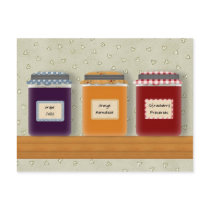 Jelly Jars Recipe Card postcards by MouseCountry Jelly Jars Recipe Card postcards