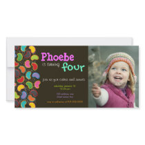 Jellybean Pop Kids Birthday Invite Photo Card photo cards