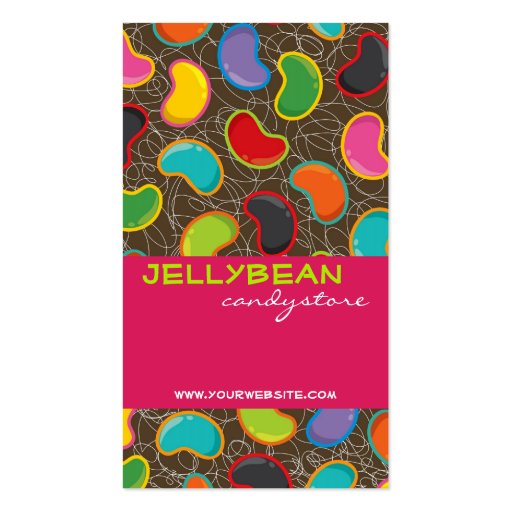Jellybean Pop Pattern Custom Template Profile Card Business Card Templates (front side)