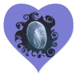 Jellyfish Bright Blue Name Tag Romantic Heart