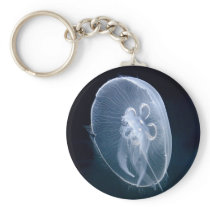 Jellyfish Bright Translucent Blue Keychain