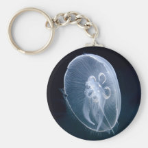 Jellyfish Bright Translucent Blue Keychain