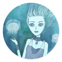 Jellyfish Girl stickers stickers