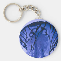 Jellyfish on Blue Key Chain