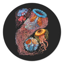 Jellyfish Round Stickers