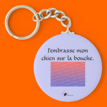 J'embrasse mon chien sur la bouche Photo Key Chains