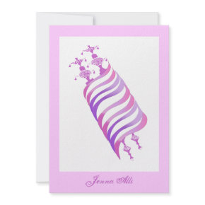 Jenna Alli Pink Torah Bar Mitzvah Invitation invitation