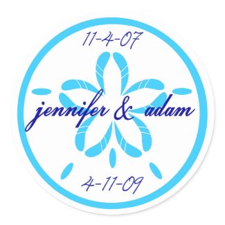 jennifer and adam monogram stickers sticker