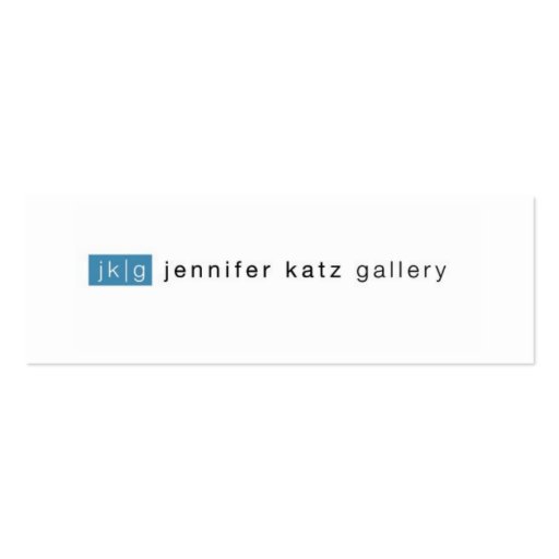 Jennifer Katz Skinny Business Card (front side)
