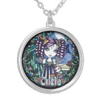 jenny, cute, angel, ragdoll, gramaphone, flowers, fairy, kids, children, faery, fae, faerie, fantasy, art, big, eyed, myka, jelina, mika, angels, Necklace with custom graphic design